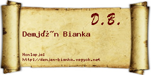 Demjén Bianka névjegykártya