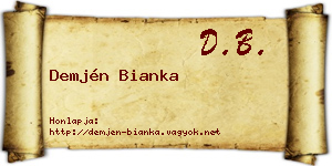 Demjén Bianka névjegykártya